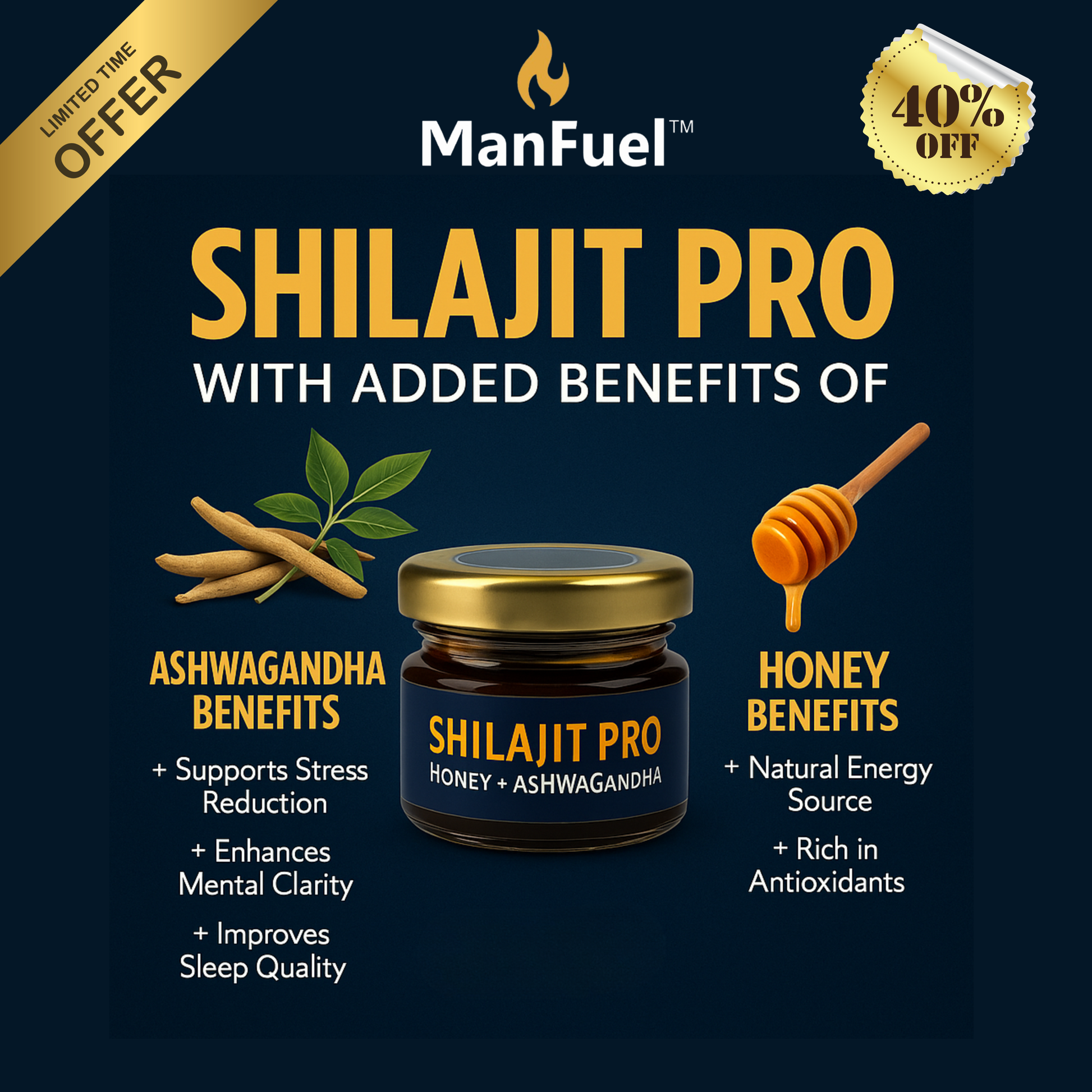ManFuel Shilajit Pro – Shilajit with Ashwagandha and Honey