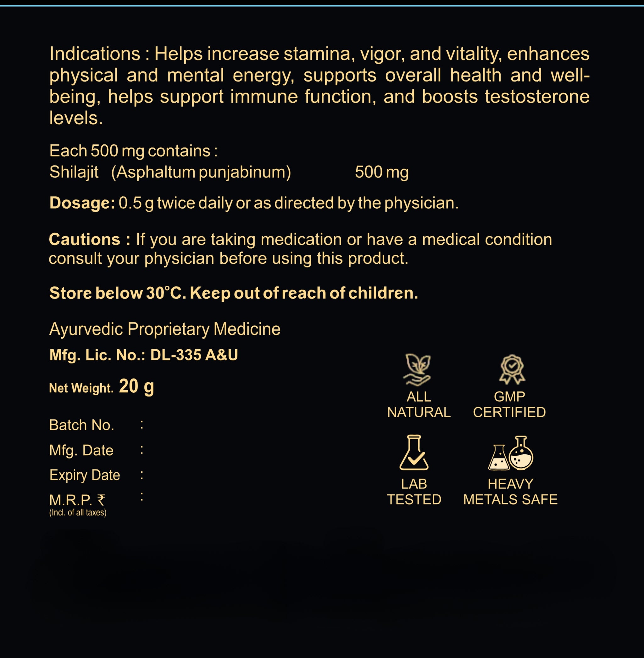 ManFuel Pure Himalayan Shilajit Resin