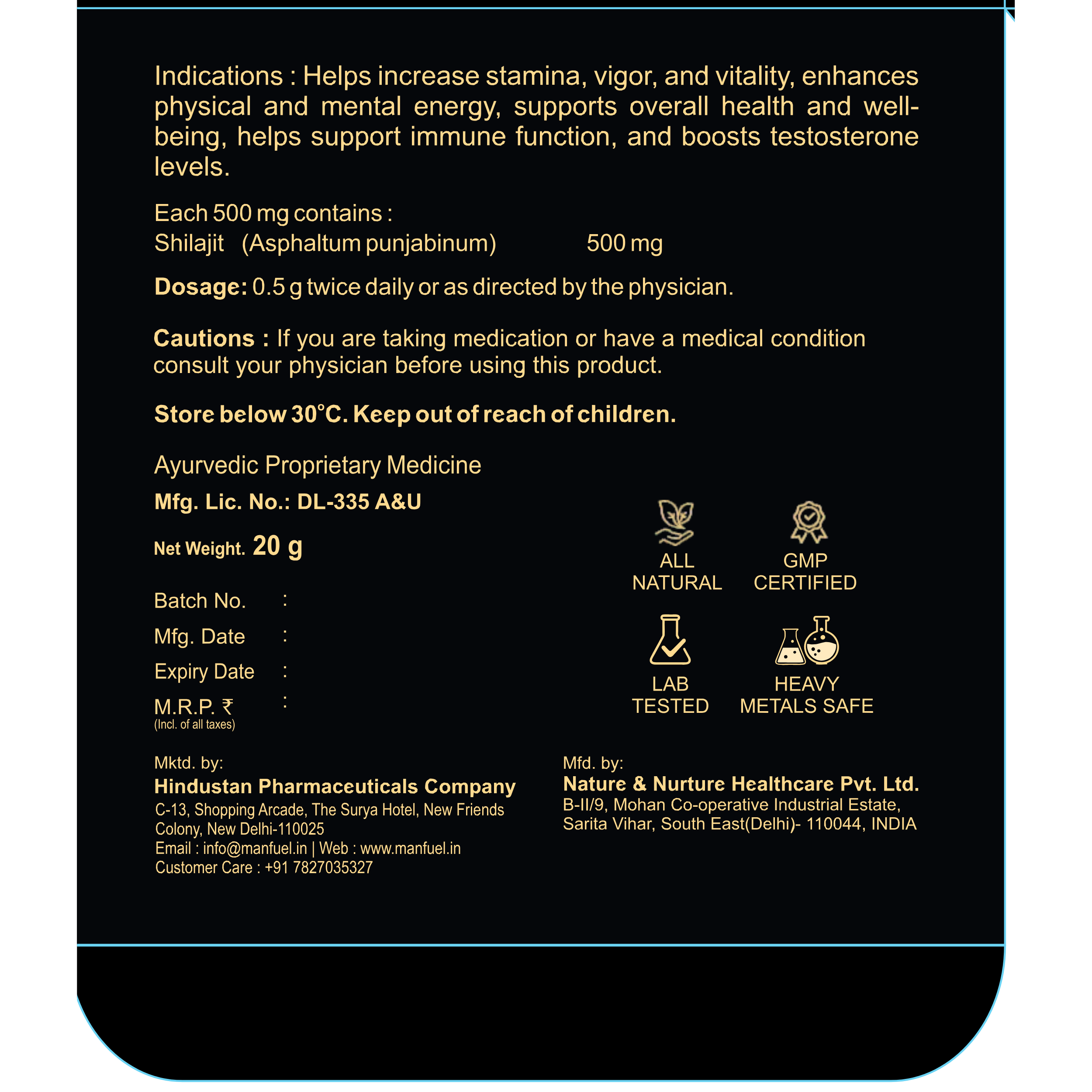 ManFuel Pure Himalayan Shilajit Resin