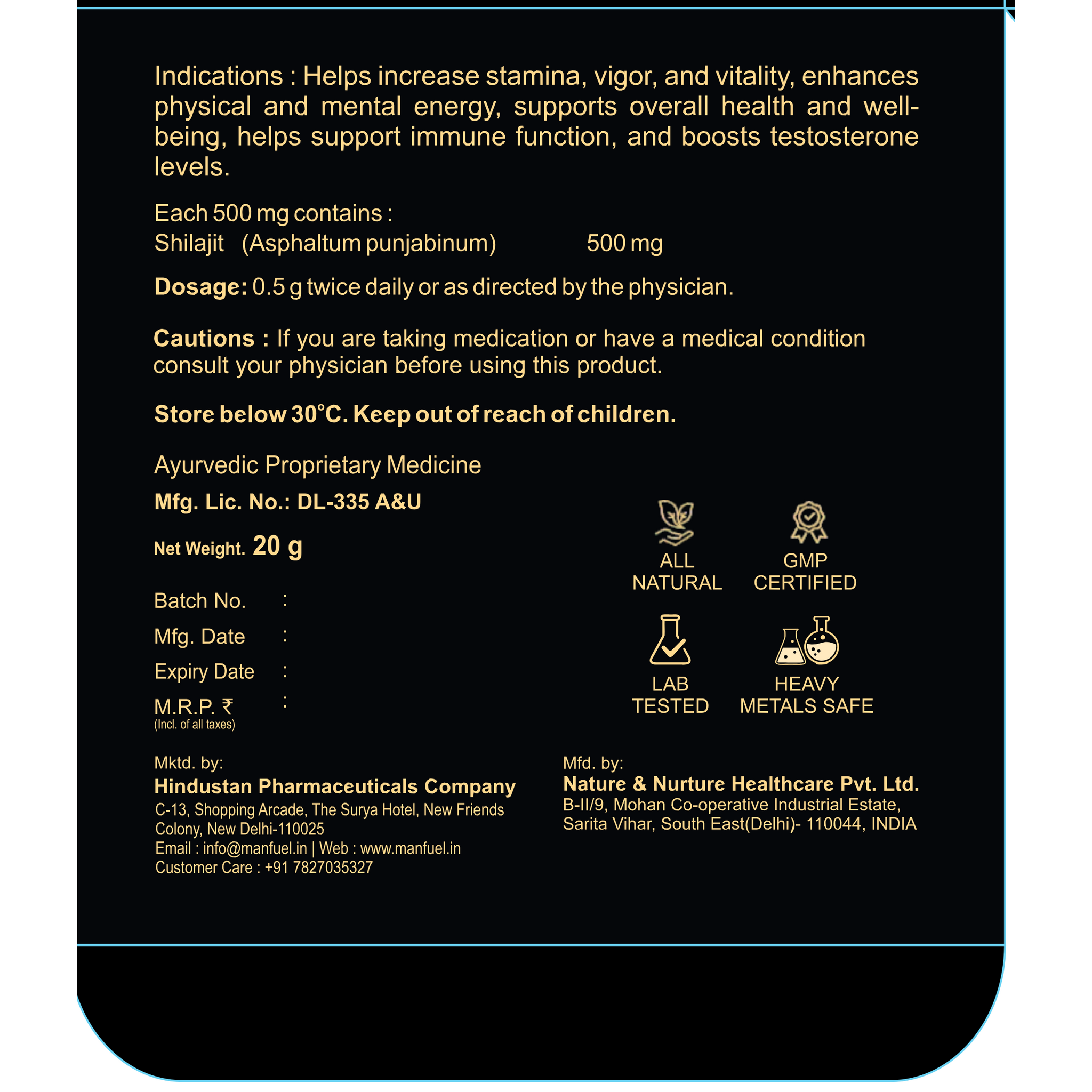 ManFuel Pure Himalayan Shilajit Resin